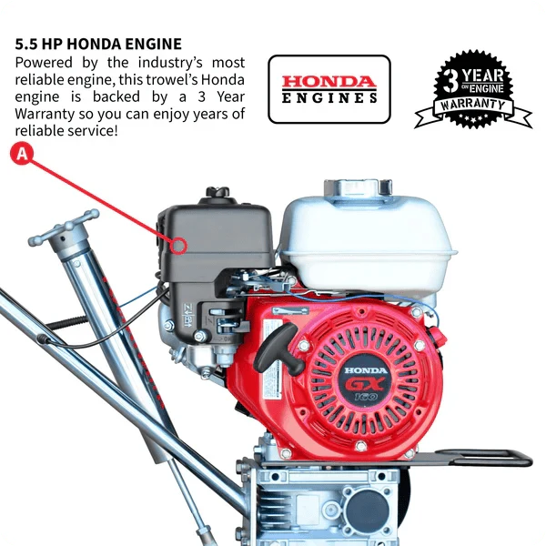 Edger Power Trowel – 24" Blade, 5.5HP Honda, 130 RPM