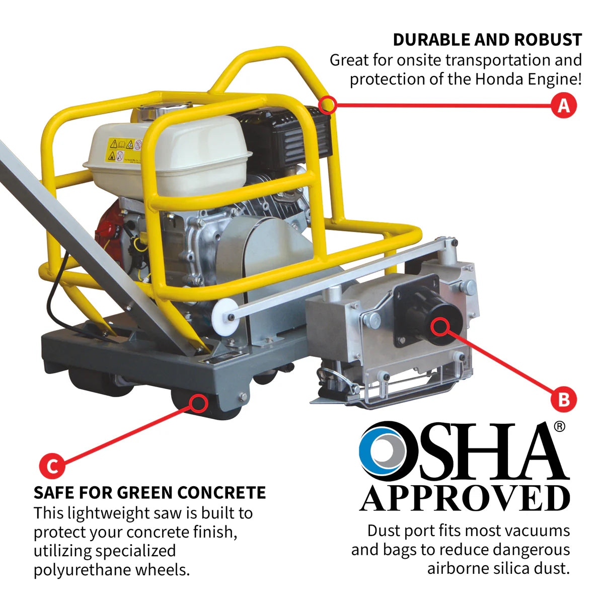 6" Early Entry Concrete Saw | 3.5 HP | Honda GX120 Engine