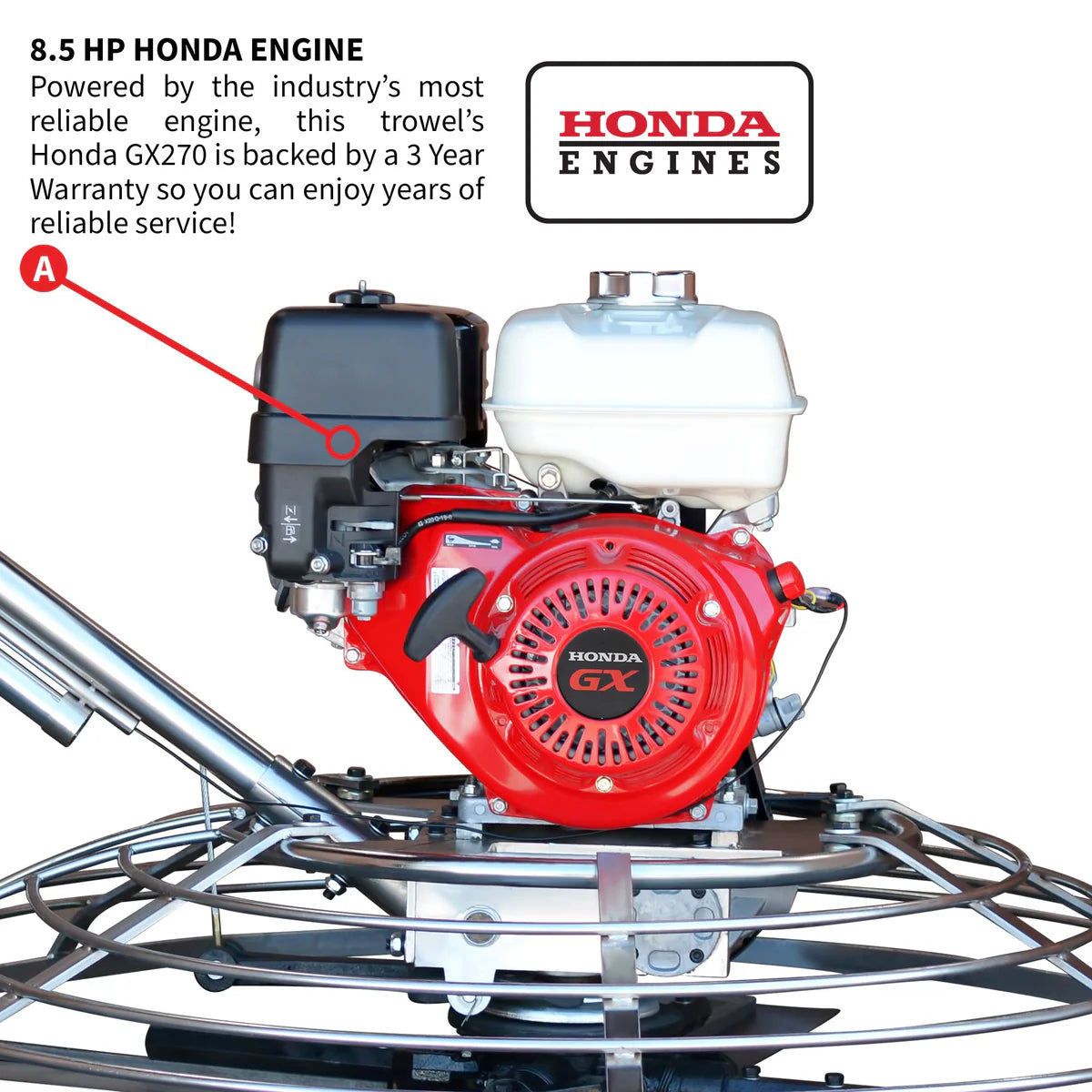 46" Concrete Power Trowel | 8.5HP | Honda GX270 Engine
