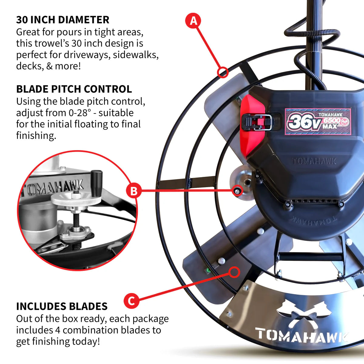 Battery-Powered Portable Power Trowel